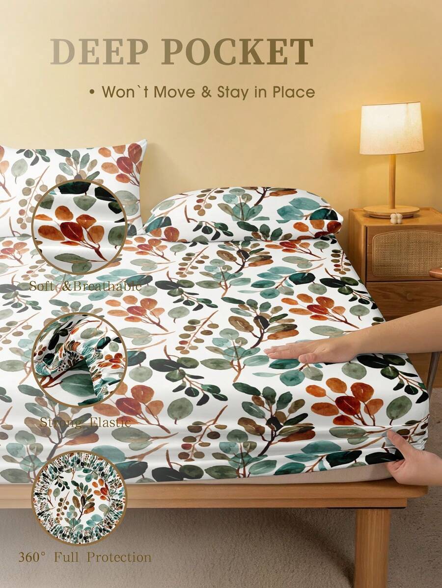 Fitted Sheet Deep - Простыня на резинке с цветочным принтом,