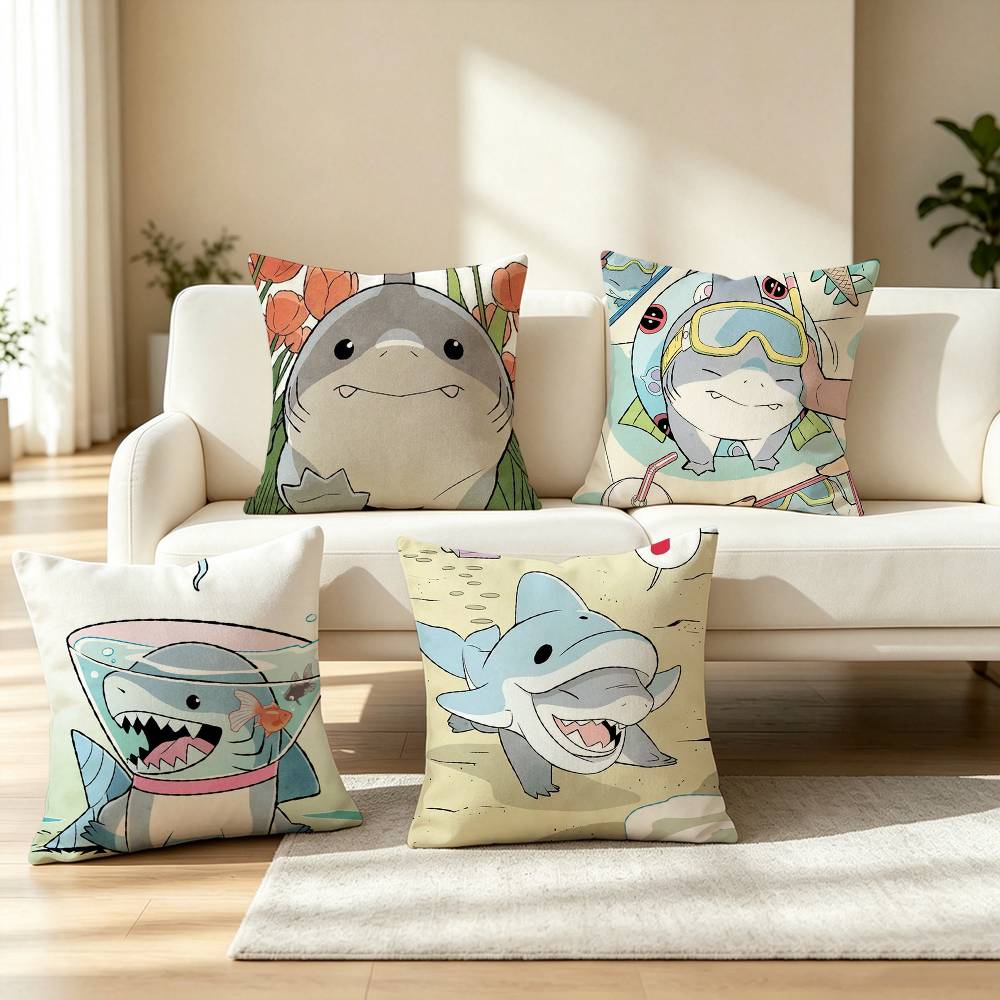 Home Landing Textiles - Милый Джефф-«сухопутный акула» — квадратная двусторонняя