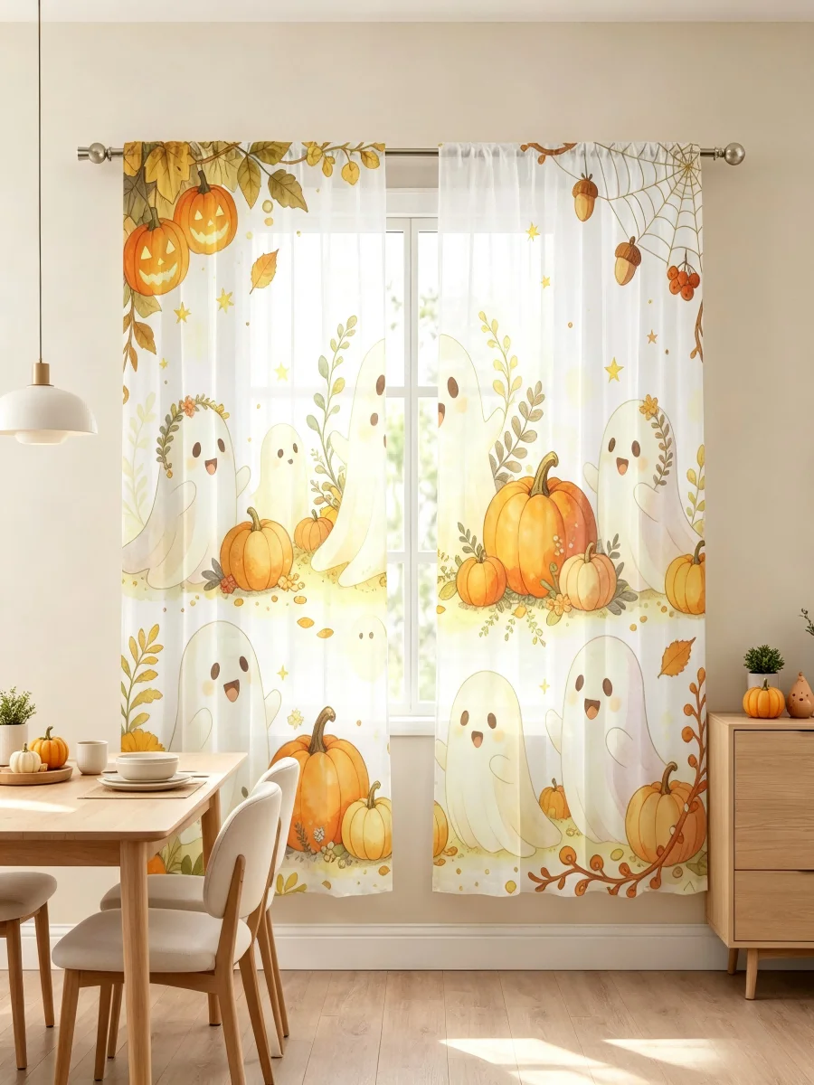 Curtain Sheer Voile - 2 шт. Прозрачные шторы с цифровой
