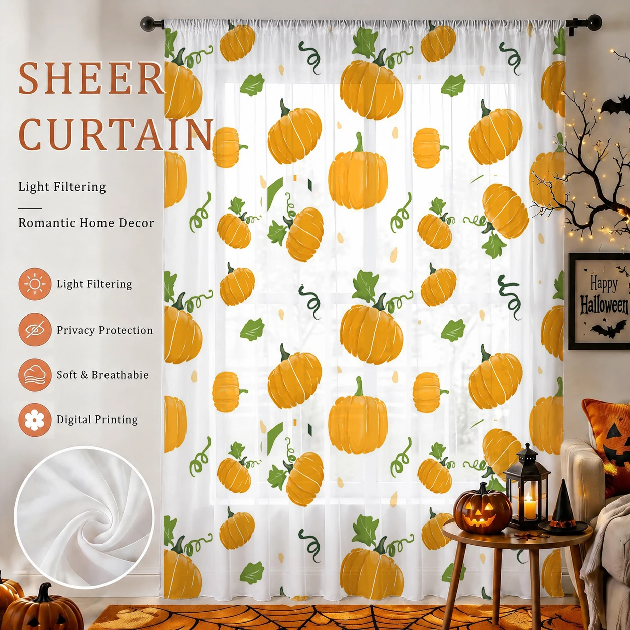 Curtain Sheer Voile - Прозрачная занавеска на шторный карниз для