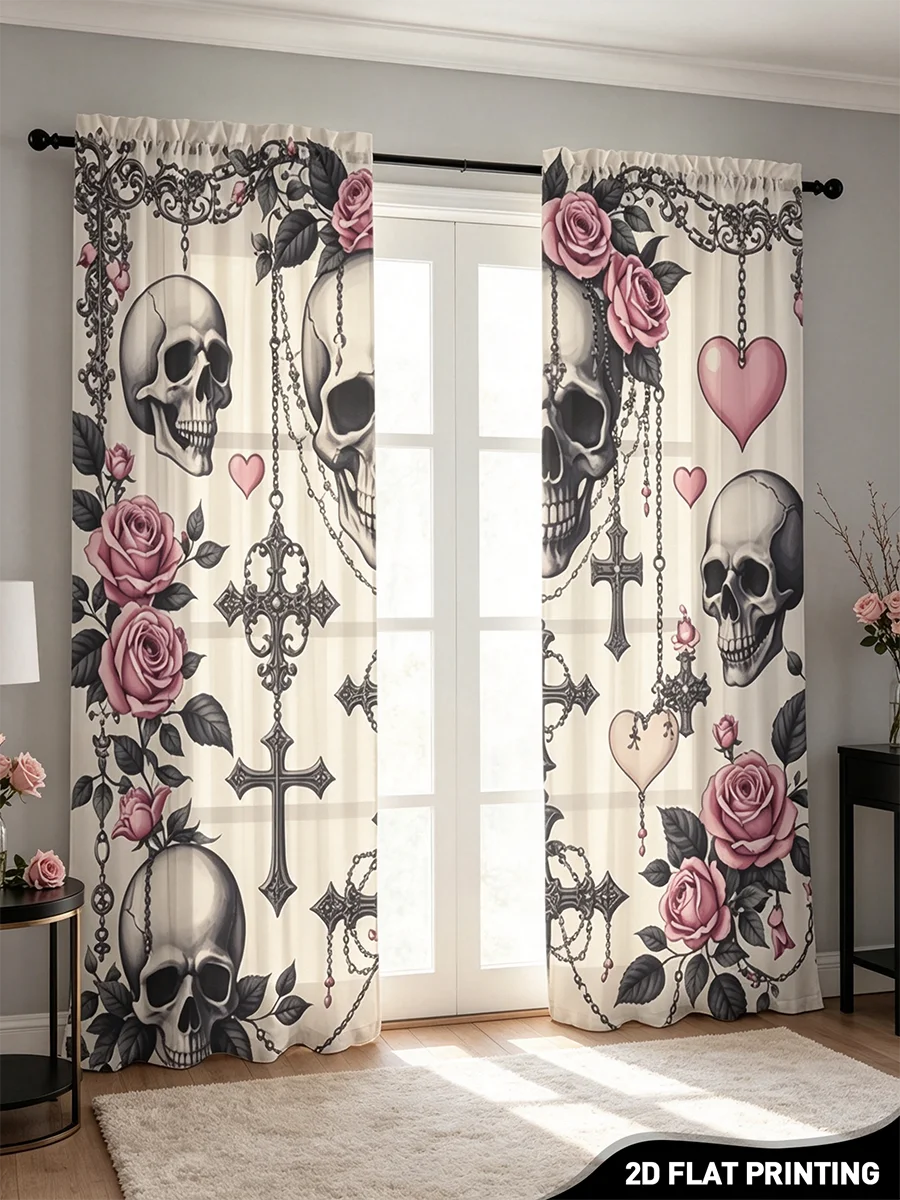 Curtain Sheer Voile - 2 шт. Прозрачные шторы с цифровой