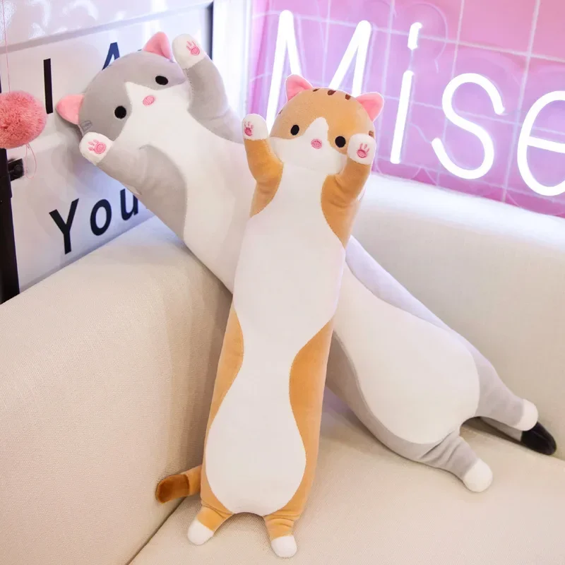Милая плюшевая игрушка-кошка 5 – обзор и цена Bolster Pillow Long