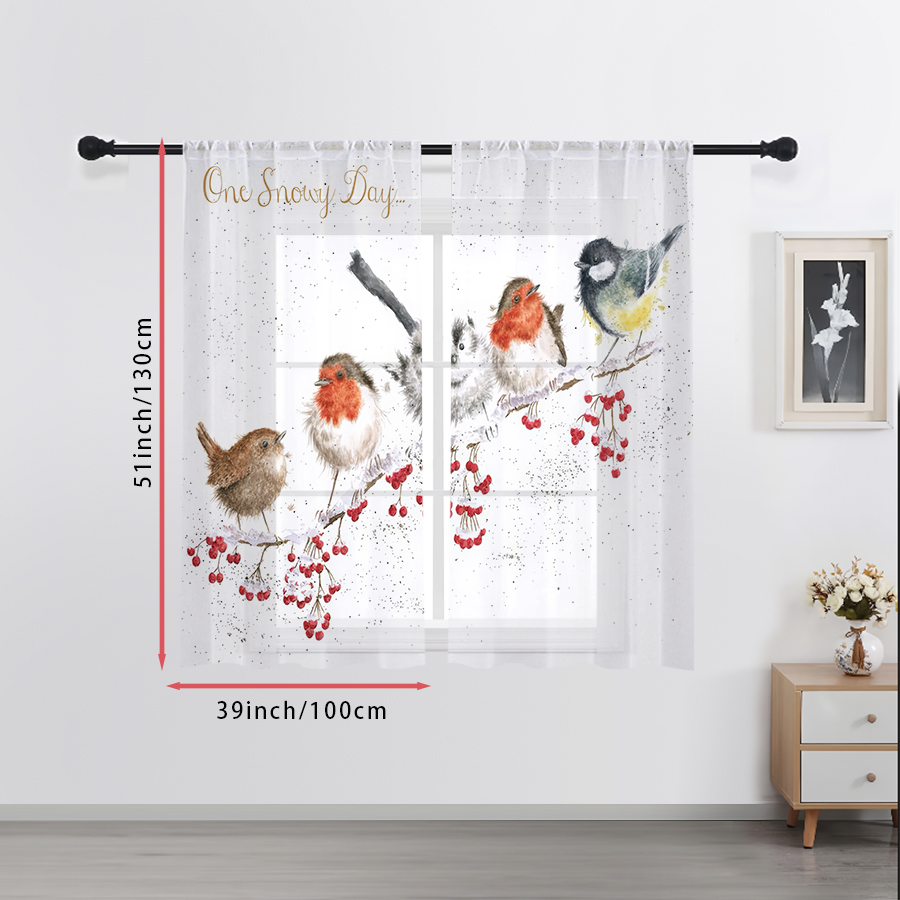2 шт. прозрачных штор с акваре – обзор и цена Curtain Sheer Voile