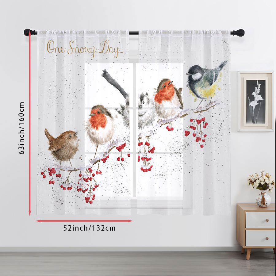 2 шт. прозрачных штор с акваре – обзор и цена Curtain Sheer Voile