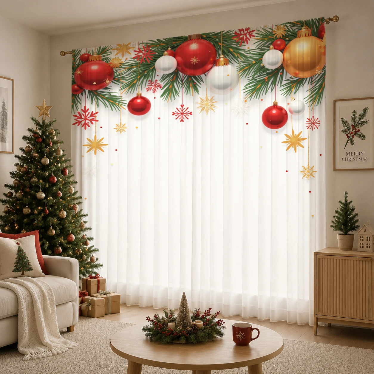Новогодняя градиентная полупро – обзор и цена Curtain Sheer Voile