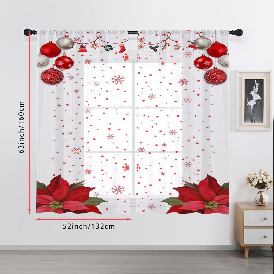 2 шт. прозрачных штор с рождес – обзор и цена Curtain Sheer Voile