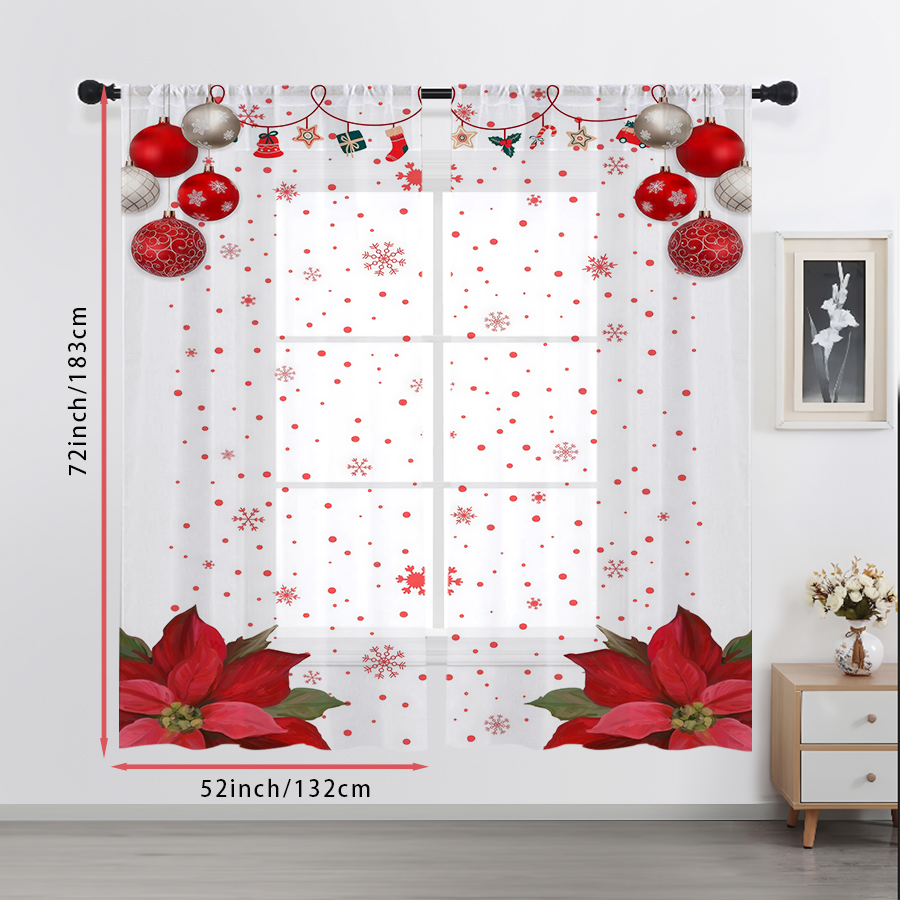 2 шт. прозрачных штор с рождес – обзор и цена Curtain Sheer Voile