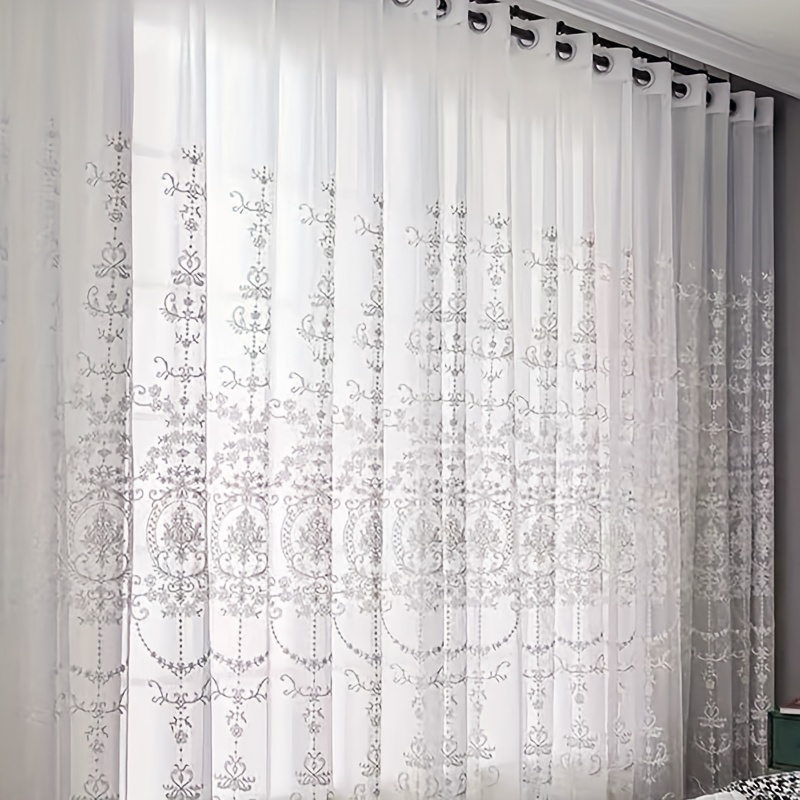 1 шт. Белая вышитая полупрозра – обзор и цена Curtain Sheer Voile