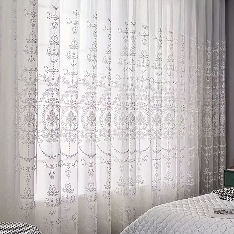 1 шт. Белая вышитая полупрозра – обзор и цена Curtain Sheer Voile