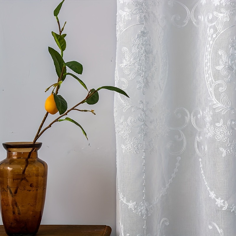 1 шт. Белая вышитая полупрозра – обзор и цена Curtain Sheer Voile