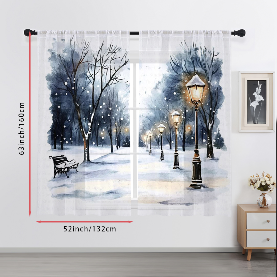 2 шт. прозрачных штор с акваре – обзор и цена Curtain Sheer Voile
