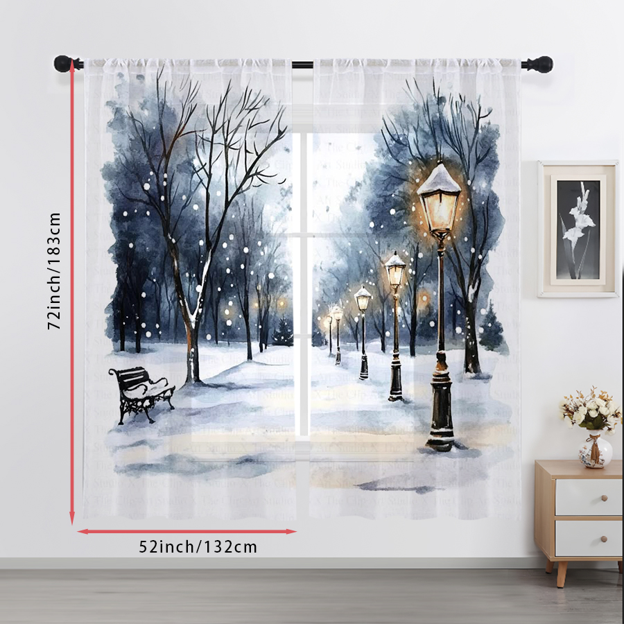 2 шт. прозрачных штор с акваре – обзор и цена Curtain Sheer Voile