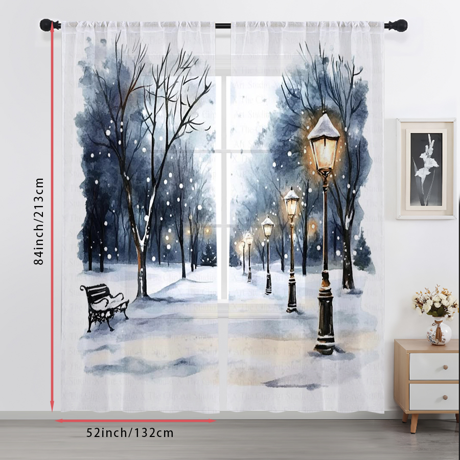 2 шт. прозрачных штор с акваре – обзор и цена Curtain Sheer Voile