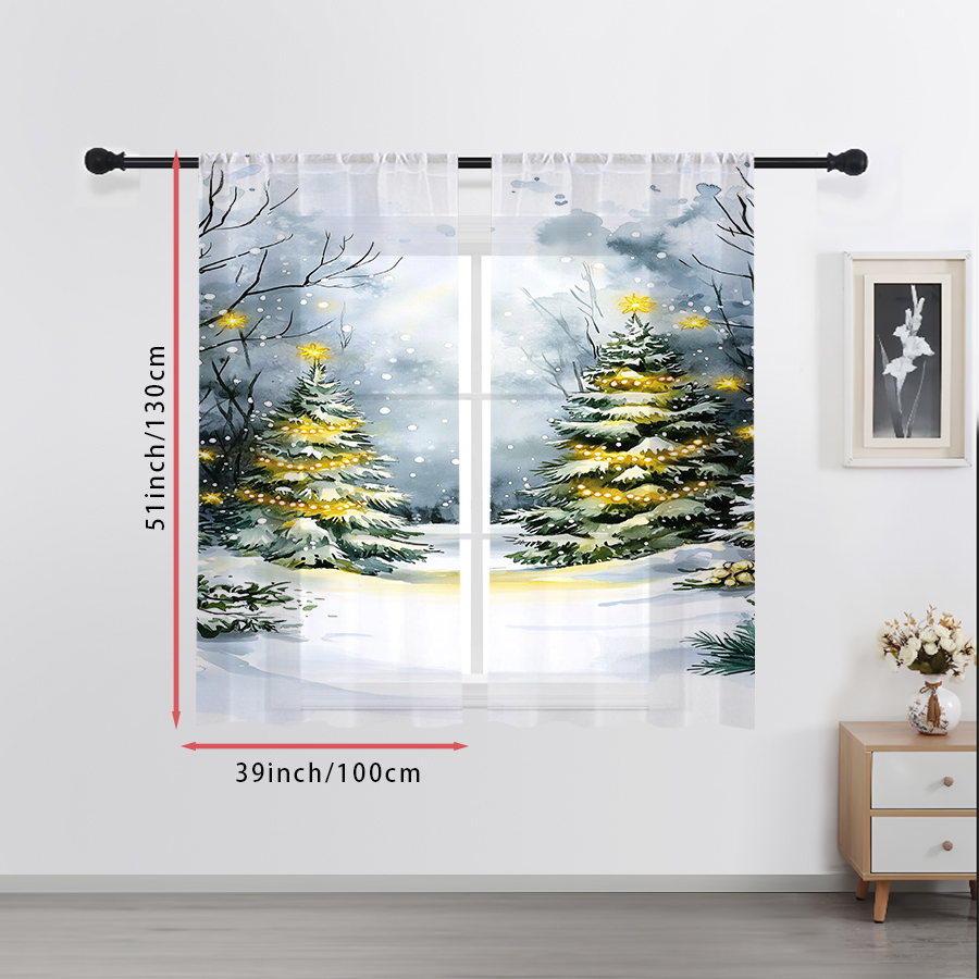 2 шт. прозрачных штор с акваре – обзор и цена Curtain Sheer Voile