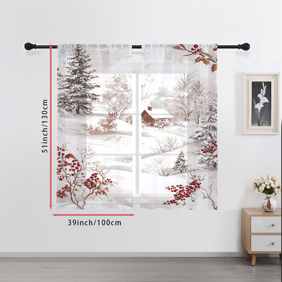 2 шт. прозрачных штор с принто – обзор и цена Curtain Sheer Voile