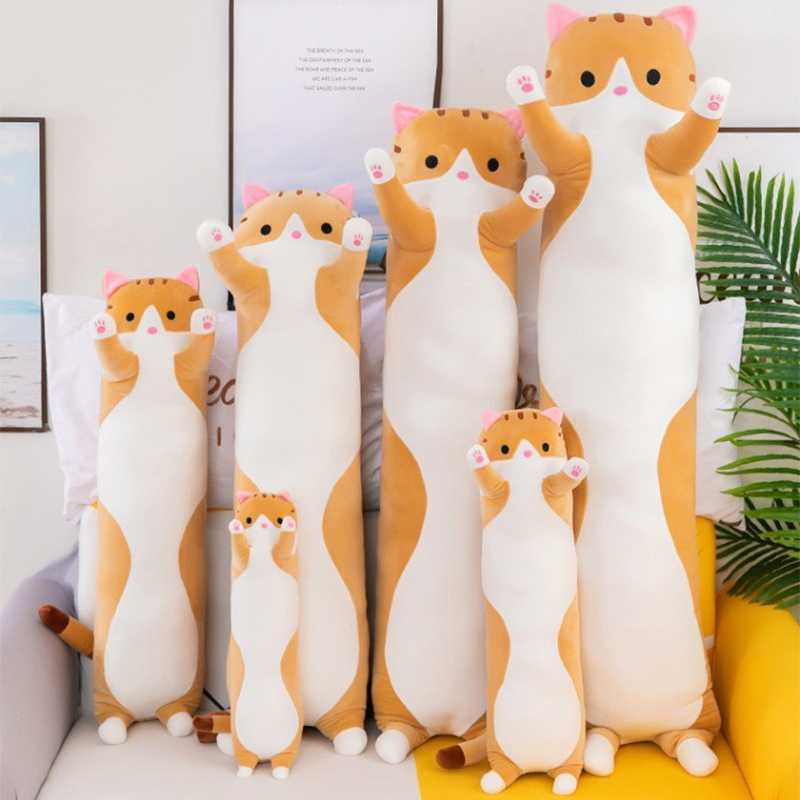 Милая плюшевая игрушка-кошка,  – обзор и цена Bolster Pillow Long